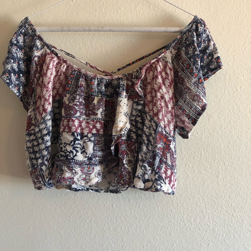 Soft open back and cross front crop top
